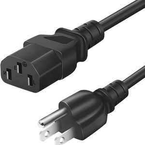 Durable Black 3-Prong Power Cord